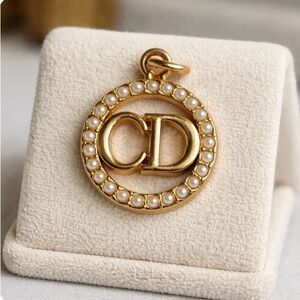 Luxury, Christian Dior stamped Gold and Pearl Pendant- New